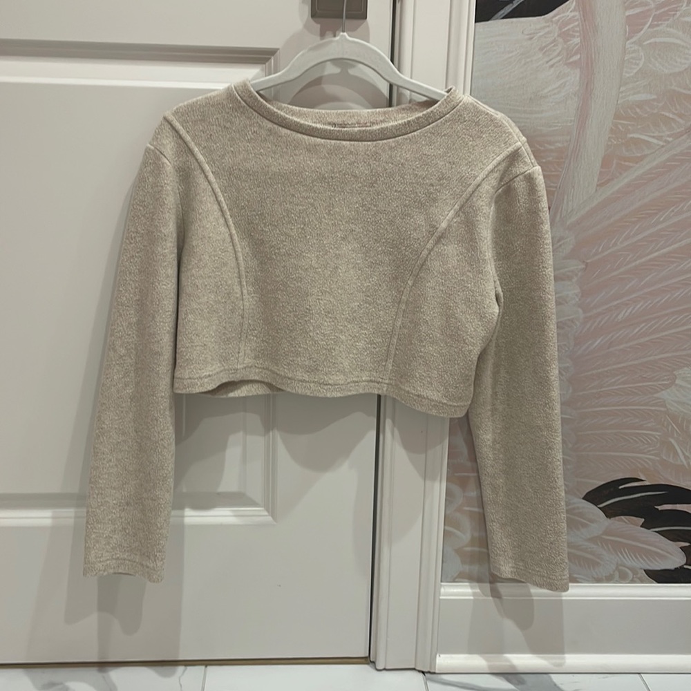 gianni bini long sleeve crop top